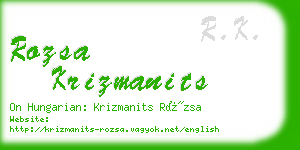 rozsa krizmanits business card